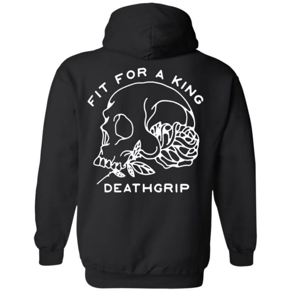 Fit for a king merch Deathgrip Skull Black Hoodie