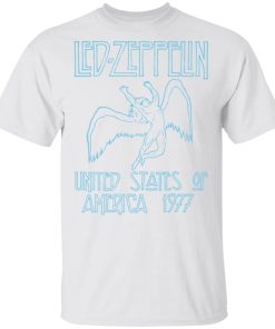 Led Zeppelin United States Of America 1977 White T-Shirt