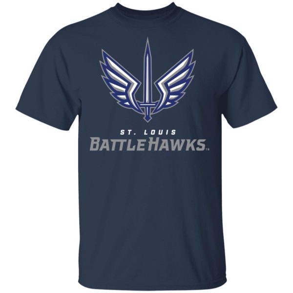 Xfl Merch St Louis BattleHawks Official Team Logo Black T-Shirt