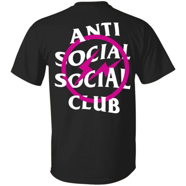 Anti Social Social Club Fragment Pink Bolt Hoodie Black