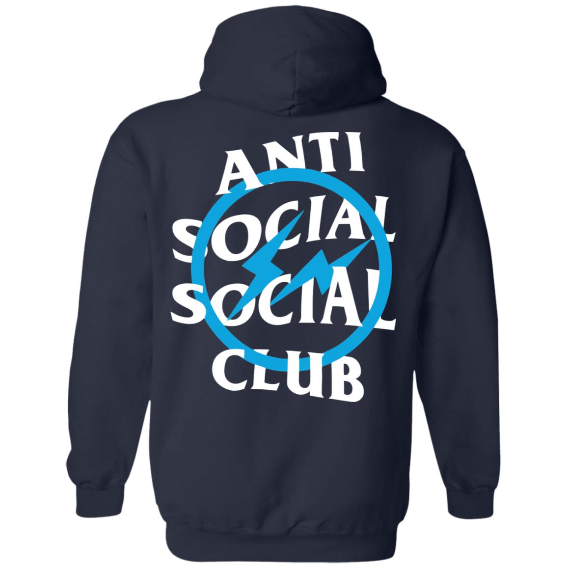 Anti Social Social Club Fragment Blue Bolt Hoodie Black - Tipatee