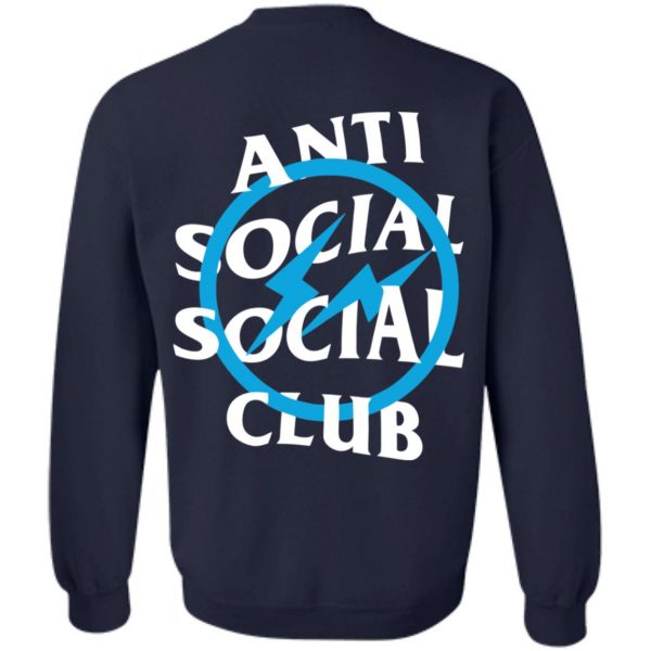 Anti Social Social Club Fragment Blue Bolt Hoodie Black