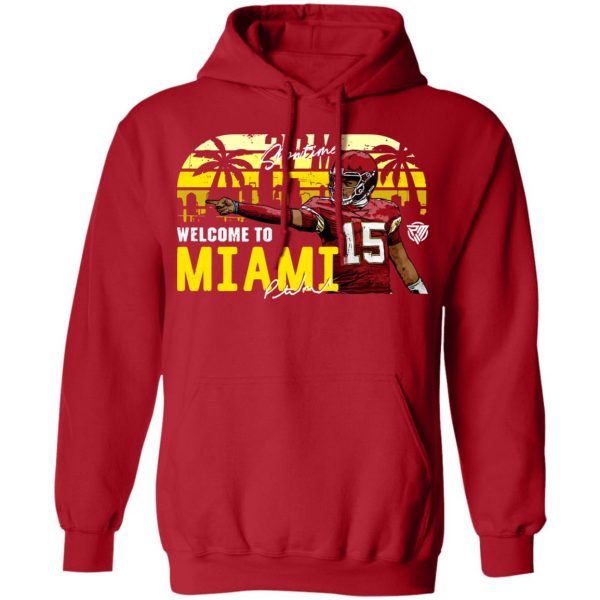 Patrick mahomes merch welcome to miami wht tee red