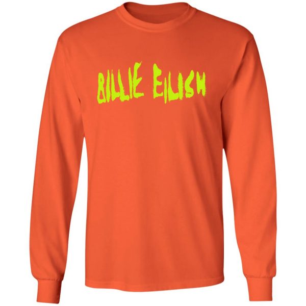 Billie eilish t shirt spray paint logo orange t-shirt