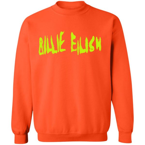 Billie eilish t shirt spray paint logo orange t-shirt