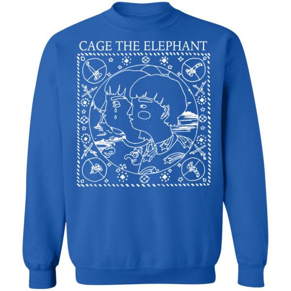 Cage The Elephant Merch Square Sketch Navy T-Shirt