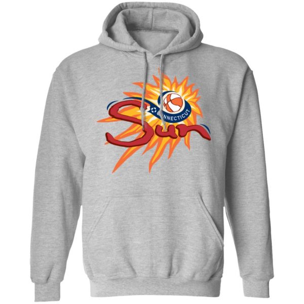 Wnba Hoodie Connecticut Sun Heathered Gray Primary Logo Pullover Hoodie