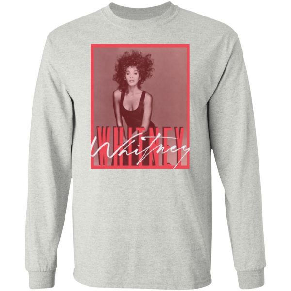 Whitney Houston Tonal Red Photo White Tee