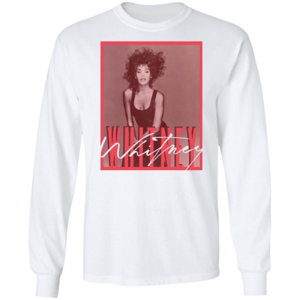 Whitney Houston Tonal Red Photo White Tee