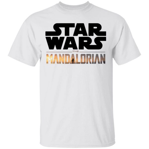 Baby Yoda mecrchThe Mandalorian Mandalorian Title T-Shirt White