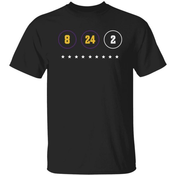 8 24 2 Kobe & Gigi Tribute Black T-Shirt