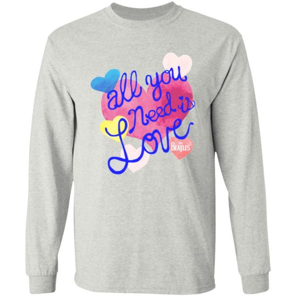 The Beatles All You Need Watercolor Hearts Youth T-Shirt