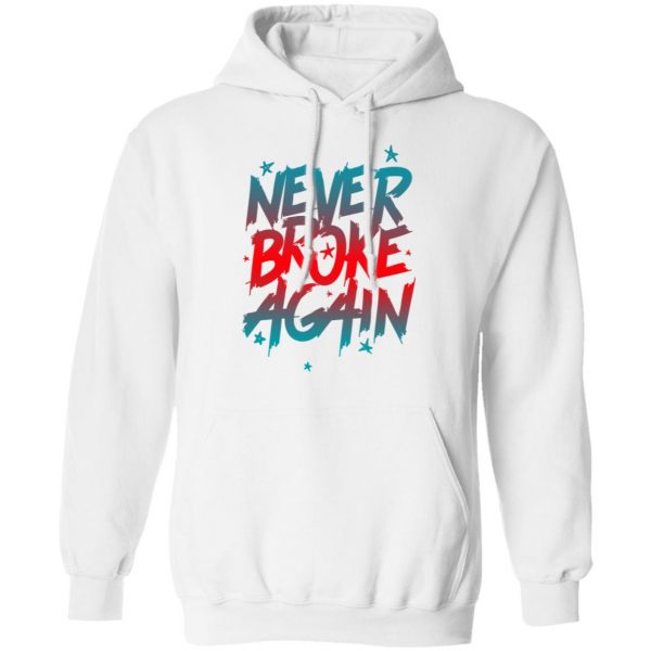 Never Broke Again Faded Blue Red T-Shirt