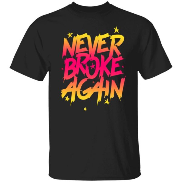 Never Broke Again Faded Yellow Red T-Shirt