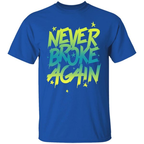 Never Broke Again Hoodie Faded Yellow Blue T-Shirt