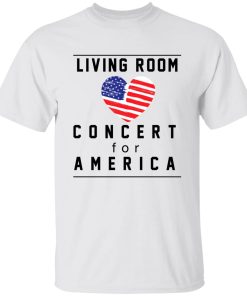 Living Room Concert AMERICA US Flag Heart T Shirt