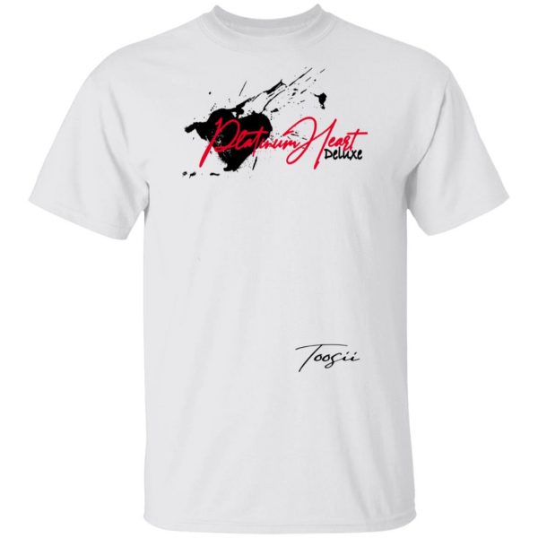 Toosii Merch Platinum Heart Splatter White T-Shirt