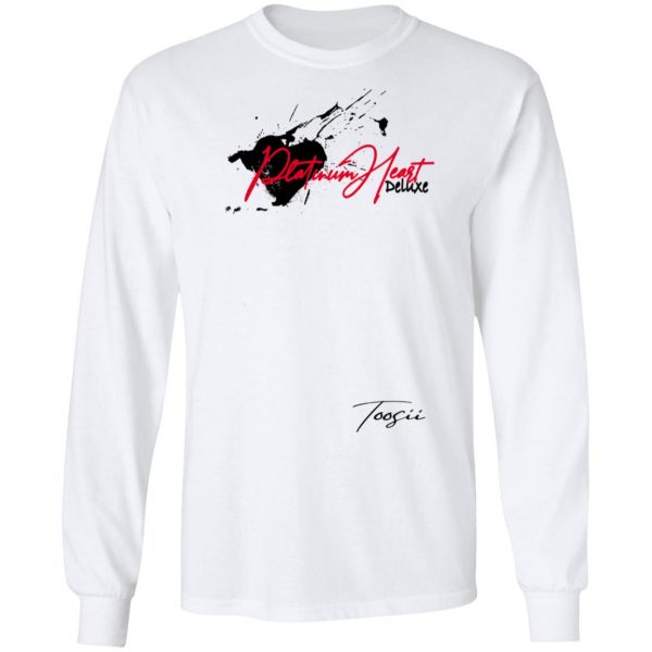 Toosii Merch Platinum Heart Splatter White T-Shirt