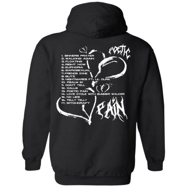 Toosii Merch Poetic Pain Tracklist Black Hoodie