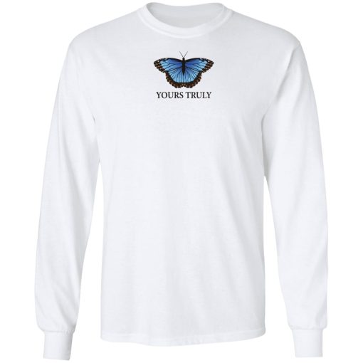 Phora Merch Yours Truly Blue Butterfly White Hoodie