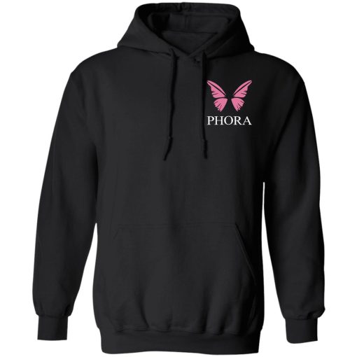 Phora Merch Phora Pink Butterfly Hoodie Black