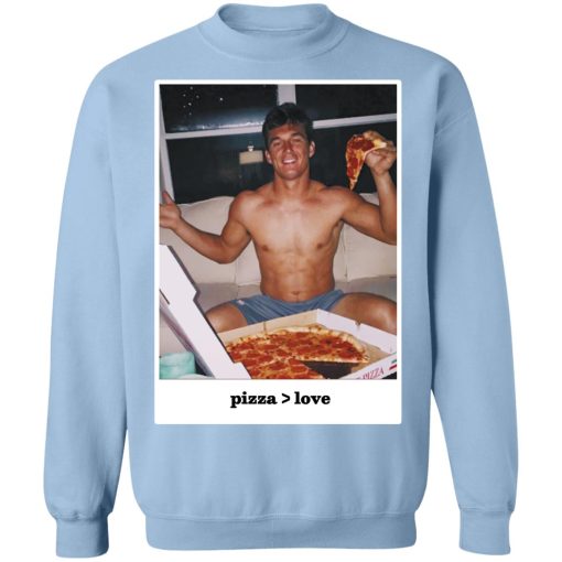 Tyler Cameron Merch Pizza Love Light Blue Hoodie