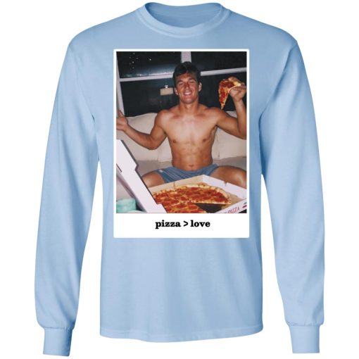 Tyler Cameron Merch Pizza Love Light Blue Hoodie