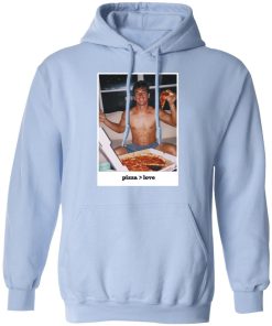 Tyler Cameron Merch Pizza Love Light Blue Hoodie