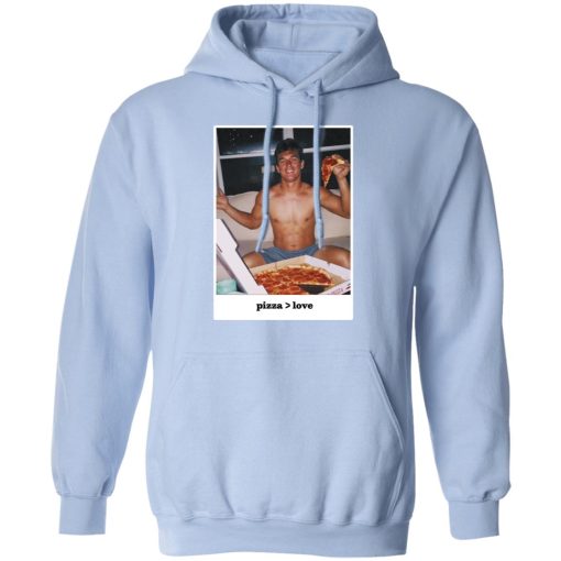 Tyler Cameron Merch Pizza Love Light Blue Hoodie