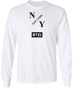 Bt21 Merch BT21 Group NY Long Sleeve Top White