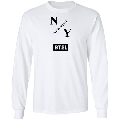 Bt21 Merch BT21 Group NY Long Sleeve Top White