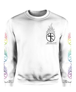Bad Religion Merch Flaming Crossbuster Long Sleeve White