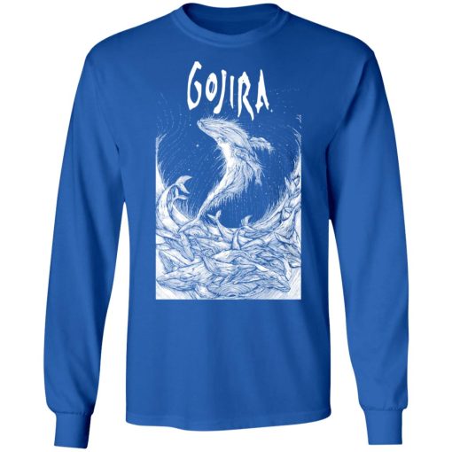 Gojira Merch Wood Block Whales T-Shirt