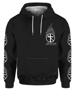 Bad Religion Merch Flaming Crossbuster Pullover Hoodie Black