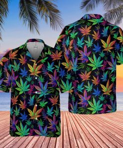 Neon Cannabis Marijuana Weed Hawaiian Shirt for Men