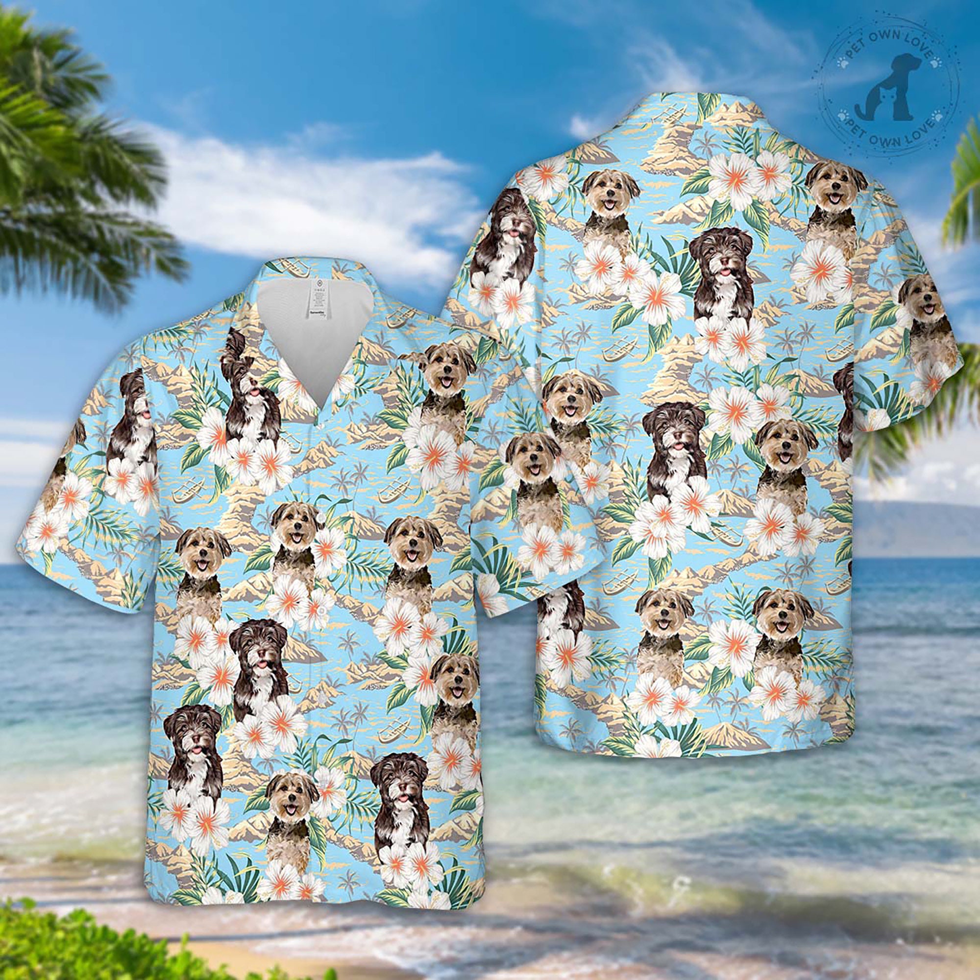Pet Face Dog Hawaiian Shirt Honeymoon Gift
