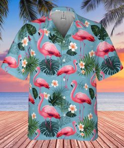 Retro Flamingo Mens Hawaiian Shirt