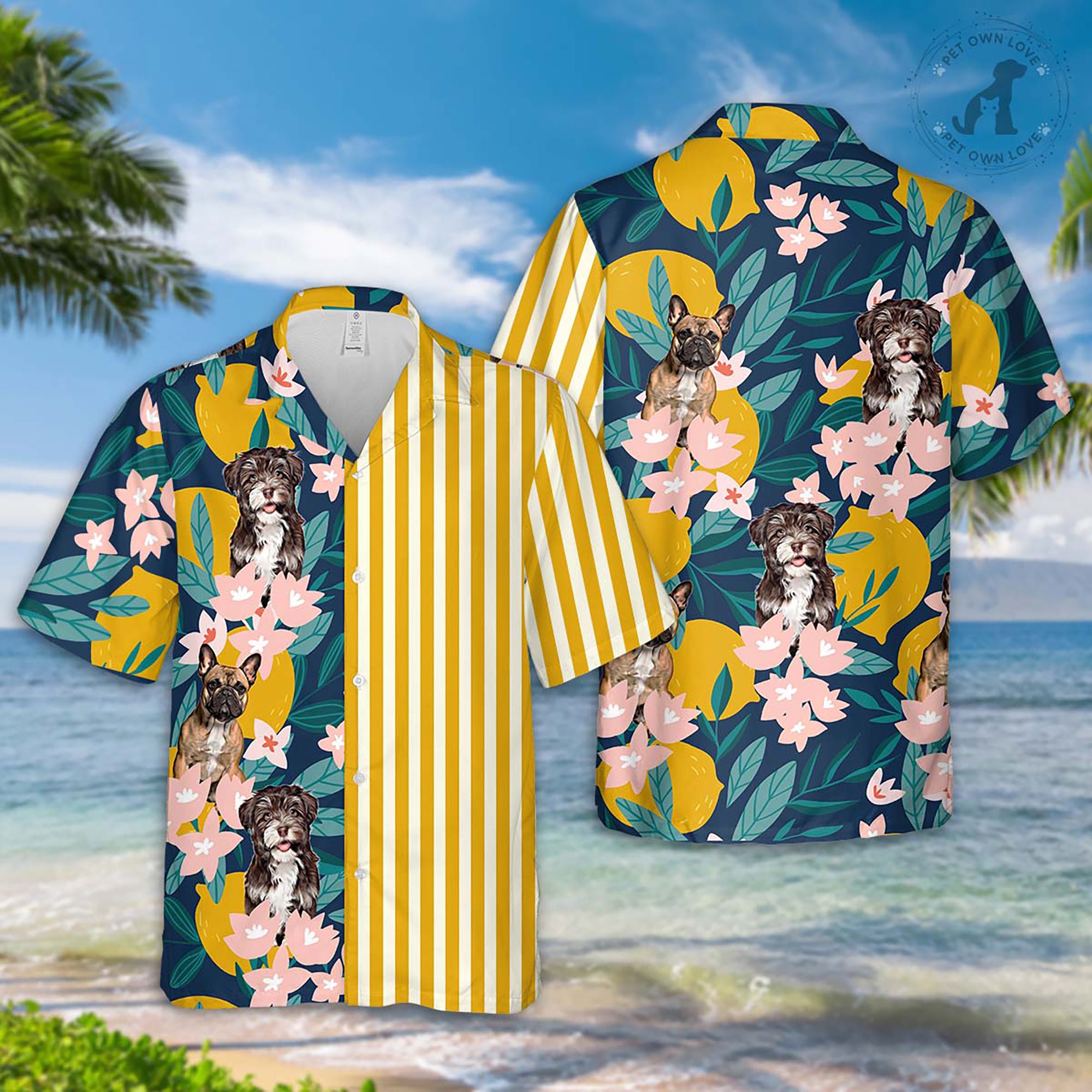 Tropical Dog Hawaiian Shirt For Beach Or Poolside Gatherings