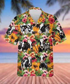 Uni Holstein Cattle 3D Hawaiian Flower Shirt